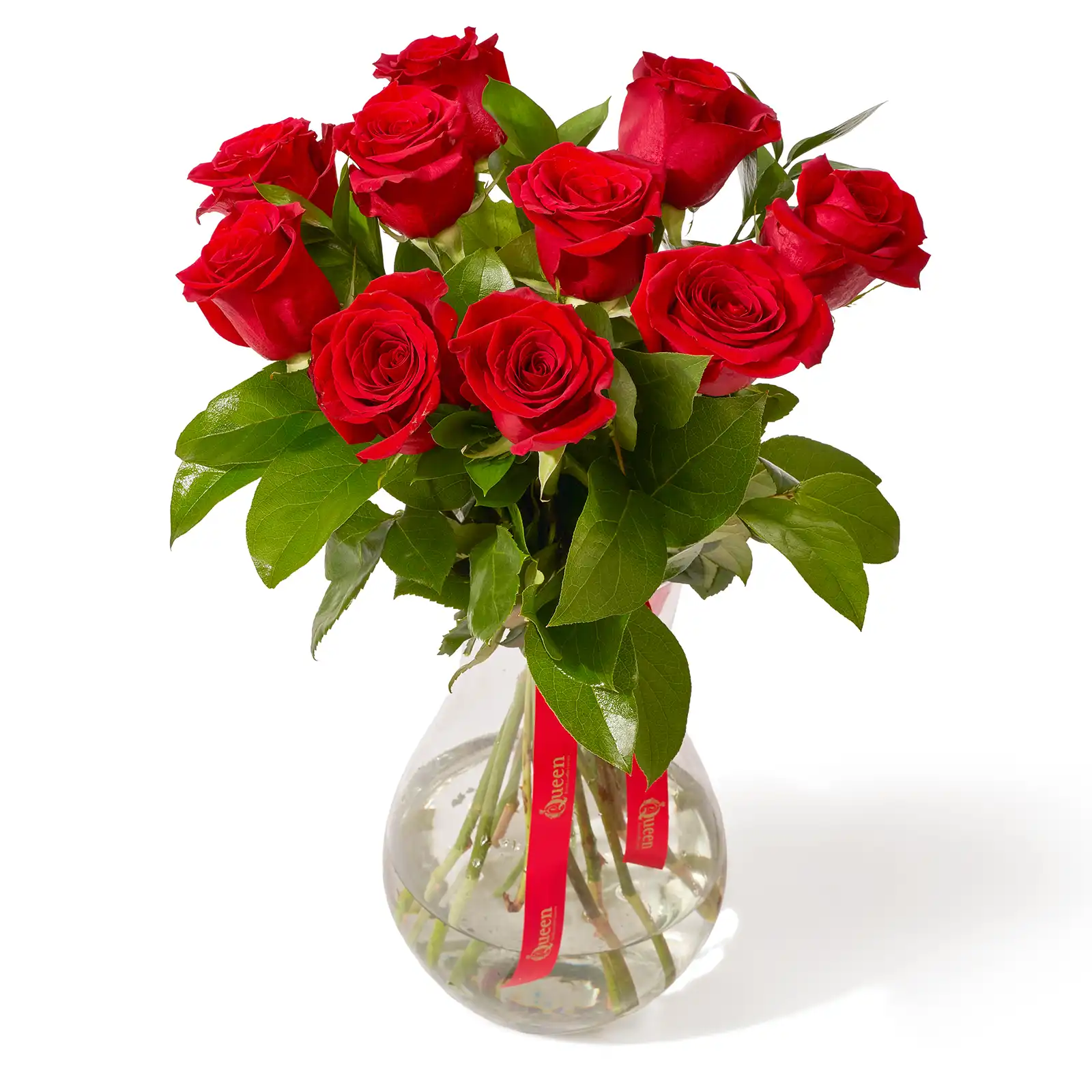 Buchet cu 11 trandafiri rosii „Pure Elegance”