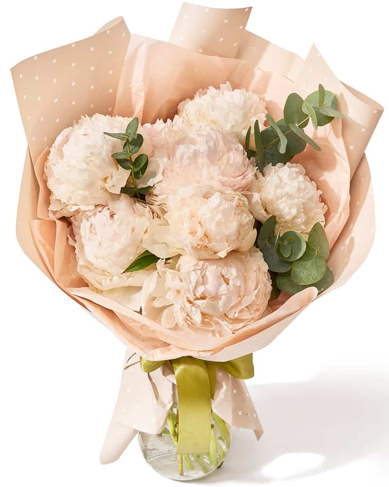 Buchet cu bujori si eucalipt „Spring Jubilee”-1