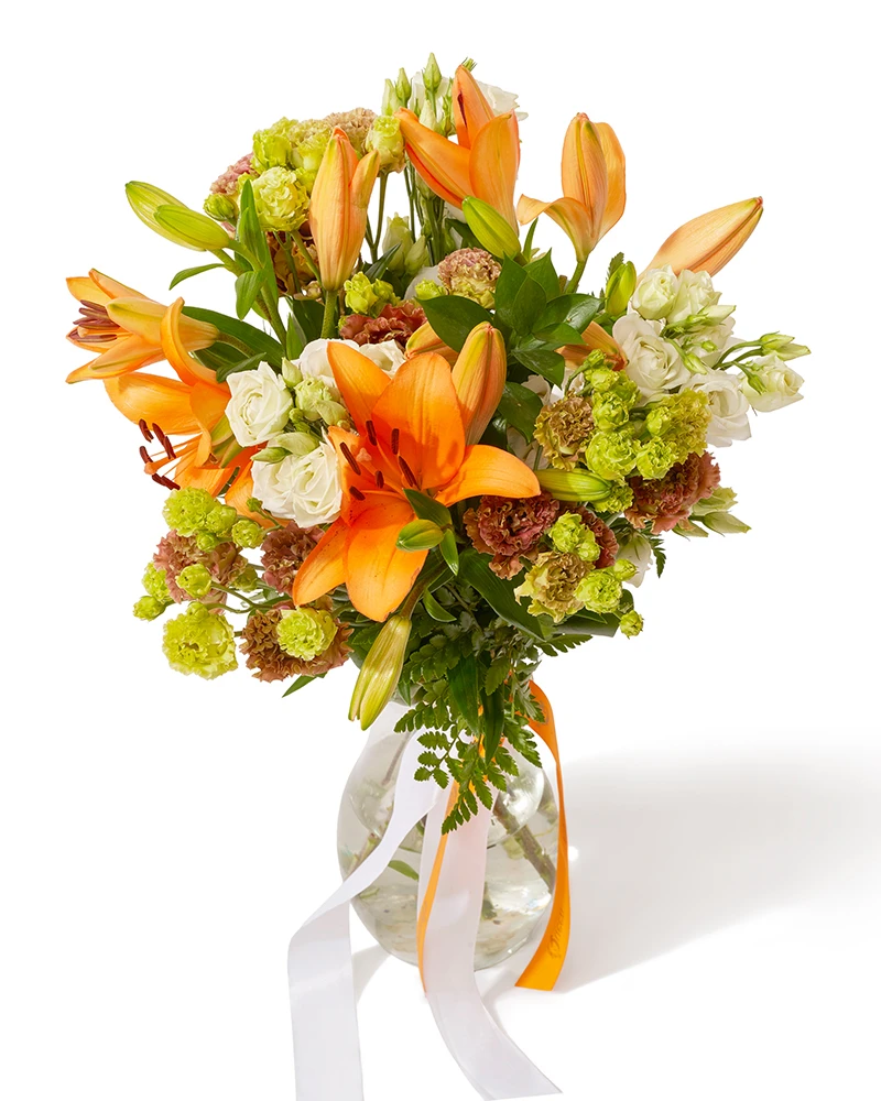 Buchet cu crini si lisianthus „Graceful Lily”