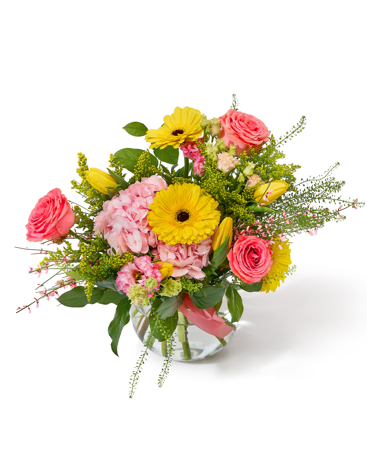 Buchet cu hortensie și trandafiri „Crystal Bloom”
