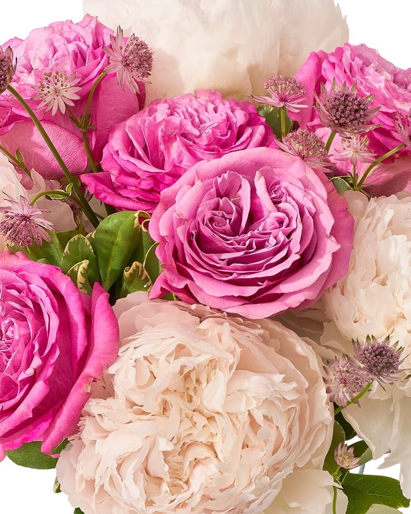 Buchet cu trandafiri, bujori si astrantia „Floral Serenade”-2