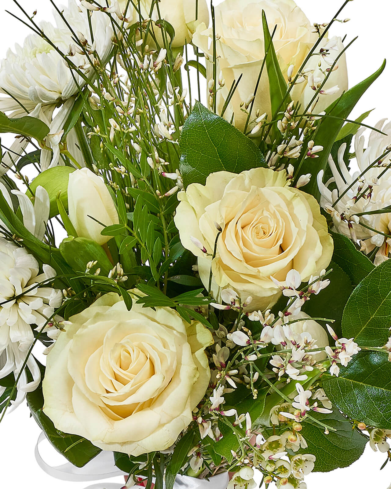 Buchet cu trandafiri și crizanteme „Golden Petals”