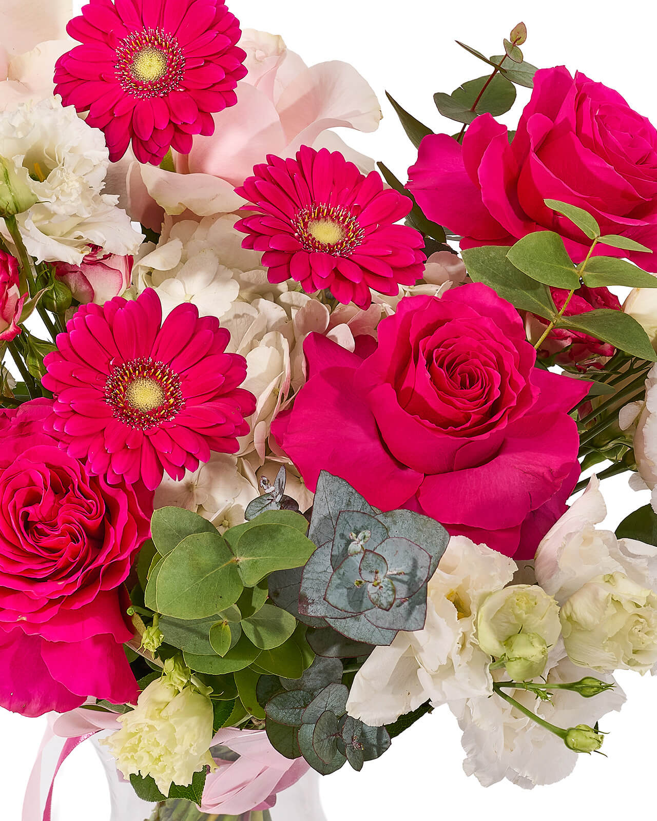 Buchet cu trandafiri Pink Floyd, hortensie si lisianthus „Rose Elixir”-3