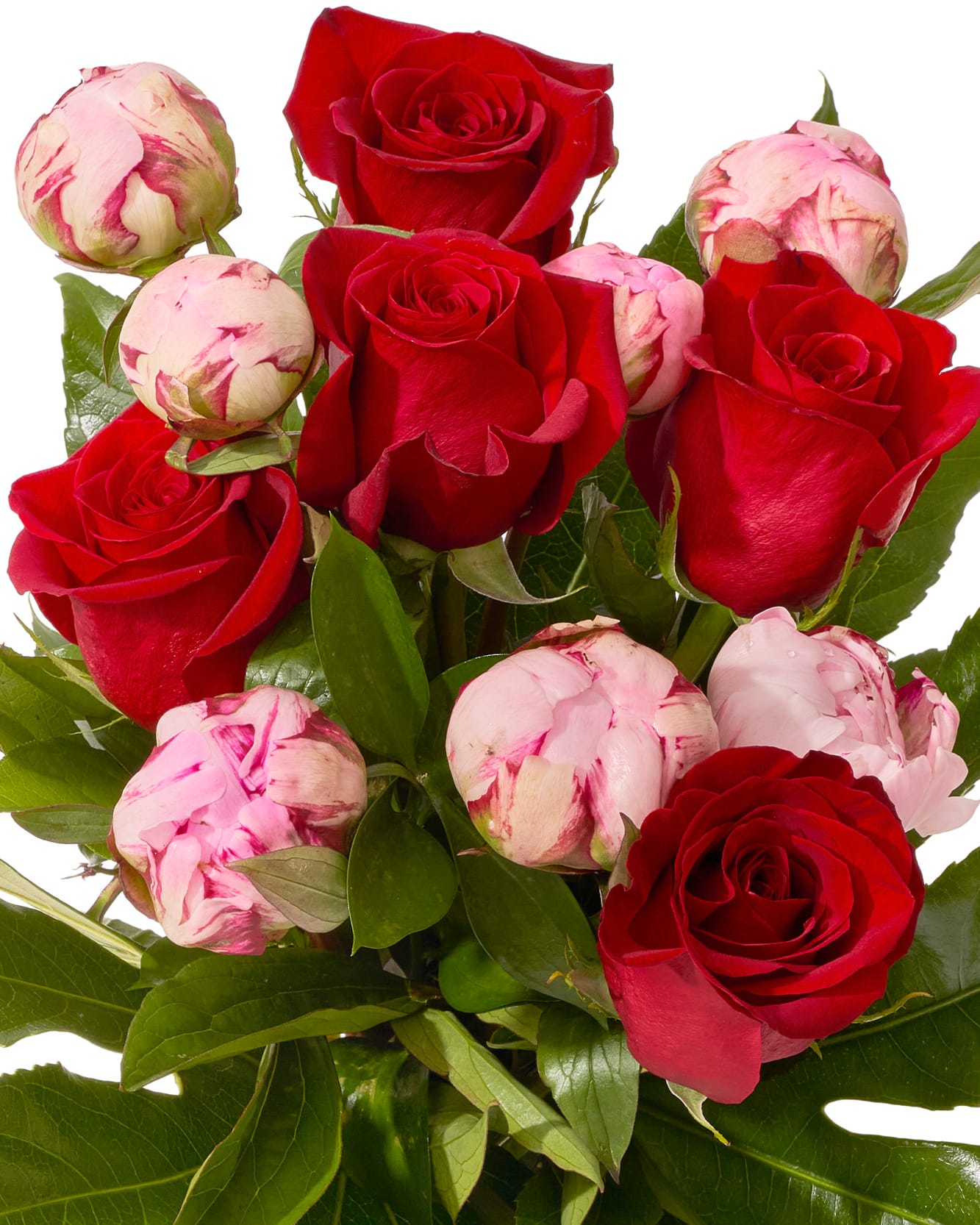 Buchet cu trandafiri si bujori „Romantic Ballet”-1